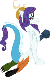 Size: 594x903 | Tagged: safe, artist:cdla, rarity, draconequus, g4, draconequified, simple background, solo, species swap, transparent background