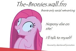 Size: 807x545 | Tagged: safe, pinkie pie, g4, pinkamena diane pie, shamless self promotion, text