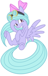 Size: 3207x5000 | Tagged: safe, artist:discommunicator, artist:kooner-cz, flitter, pegasus, pony, g4, bow, cute, female, goggles, long tail, mare, show accurate, simple background, sitting, solo, tail, transparent background, vector