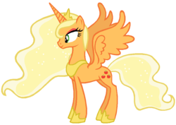 Size: 844x596 | Tagged: safe, artist:colossalstinker, applejack, princess luna, alicorn, pony, g4, female, mare, recolor, simple background, solo, transparent background, vector