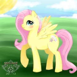 Size: 600x600 | Tagged: safe, artist:ged-arts, fluttershy, pegasus, pony, g4, female, mare, smiling, solo