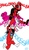 Size: 586x1004 | Tagged: safe, artist:moloko-plus, pinkie pie, g4, carrying, crossover, deadpool, freakazoid, humans riding ponies, riding