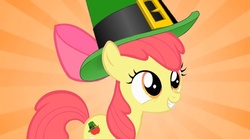 Size: 640x355 | Tagged: safe, edit, apple bloom, earth pony, pony, g4, female, filly, foal, leprechaun