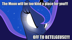 Size: 1600x900 | Tagged: safe, princess luna, g4, betelgeuse, glowing eyes, image macro, moon