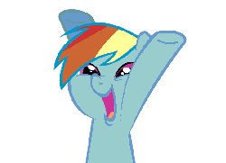 Size: 550x400 | Tagged: safe, rainbow dash, g4, animated, cute, daaaaaaaaaaaw, dashabetes, dashface, excited, female, happy, mare, reaction image, simple background, so awesome, wacky waving inflatable tube pony, white background