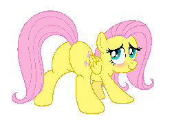 Size: 1050x750 | Tagged: safe, artist:aleximusprime, fluttershy, pegasus, pony, g4, animated, blushing, butt, female, flutterbutt, mare, plot, shake, simple background, solo, transparent background