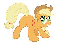 Size: 1050x750 | Tagged: safe, artist:aleximusprime, applejack, earth pony, pony, g4, animated, applebutt, applejack's hat, butt, butt shake, cowboy hat, female, hat, looking back, mare, plot, shake, simple background, solo, transparent background