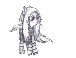 Size: 1268x962 | Tagged: safe, artist:tyrellus, claymore, ponified, sketch