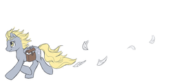 Size: 750x363 | Tagged: safe, artist:noel, derpy hooves, pegasus, pony, g4, bag, female, letter, mail, mailbag, mare, solo, wind