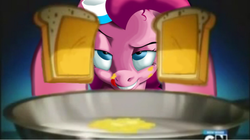 Size: 636x357 | Tagged: safe, pinkie pie, g4, bedroom eyes, bread, butter, cheese, elmer fudd, food, grilled cheese, looney tunes, merrie melodies, parody, sandwich, sliced cheese, the looney tunes show