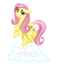 Size: 1158x1158 | Tagged: safe, artist:lelittleluna, fluttershy, pegasus, pony, g4, blushing, cloud, female, flapping, mare, simple background, solo, transparent background