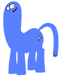 Size: 300x380 | Tagged: safe, artist:artpal, abomination, bloo (foster's), cursed image, foster's home for imaginary friends, male, nightmare fuel, not salmon, ponified, rule 85, simple background, transparent background, wat, what has science done, wtf