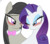 Size: 855x750 | Tagged: safe, artist:faith-wolff, octavia melody, rarity, earth pony, pony, unicorn, g4, blushing, female, lesbian, mare, raritavia, shipping, simple background, transparent background