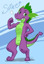 Size: 624x920 | Tagged: safe, artist:domadibo, spike, dragon, g4, male, snorting, solo