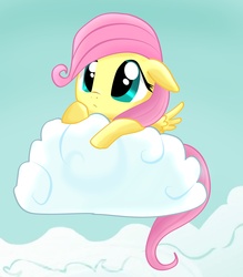 Size: 6188x7052 | Tagged: safe, artist:pridark, fluttershy, pegasus, pony, g4, absurd resolution, cloud, cloudy, cute, female, filly, filly fluttershy, hnnng, moe, shyabetes, solo, wings, younger