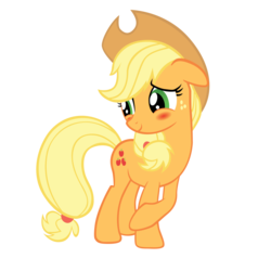 Size: 1600x1600 | Tagged: safe, artist:ocarina0ftimelord, applejack, earth pony, pony, g4, the last roundup, blushing, female, mare, simple background, solo, transparent background, vector