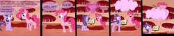 Size: 3000x620 | Tagged: safe, artist:noctulov, pinkie pie, twilight sparkle, earth pony, pony, unicorn, comic:chocolate rain roller, g4, cloud, comic, female, magic, mare