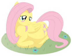 Size: 10500x8100 | Tagged: safe, artist:xniclord789x, fluttershy, pegasus, pony, absurd resolution, belly, big belly, blushing, cute, female, fluttermom, folded wings, preggoshy, pregnant, shyabetes, simple background, solo, transparent background, wings