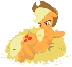 Size: 11631x10800 | Tagged: safe, artist:xniclord789x, applejack, earth pony, pony, g4, absurd resolution, belly, big belly, blushing, cute, female, floppy ears, hay, jackabetes, mare, mommajack, preggo jack, pregnant, sensibly-proportioned pregnancy, simple background, solo, transparent background