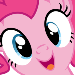 Size: 5000x5000 | Tagged: dead source, safe, artist:drpancakees, pinkie pie, earth pony, pony, g4, absurd resolution, close-up, cute, diapinkes, face, female, hi anon, looking at you, mare, meme, open mouth, solo