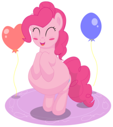 Size: 9663x10800 | Tagged: dead source, safe, artist:xniclord789x, pinkie pie, earth pony, pony, g4, absurd resolution, belly, big belly, bipedal, blushing, eyes closed, female, mare, preggy pie, pregnant, rug, simple background, solo, transparent background