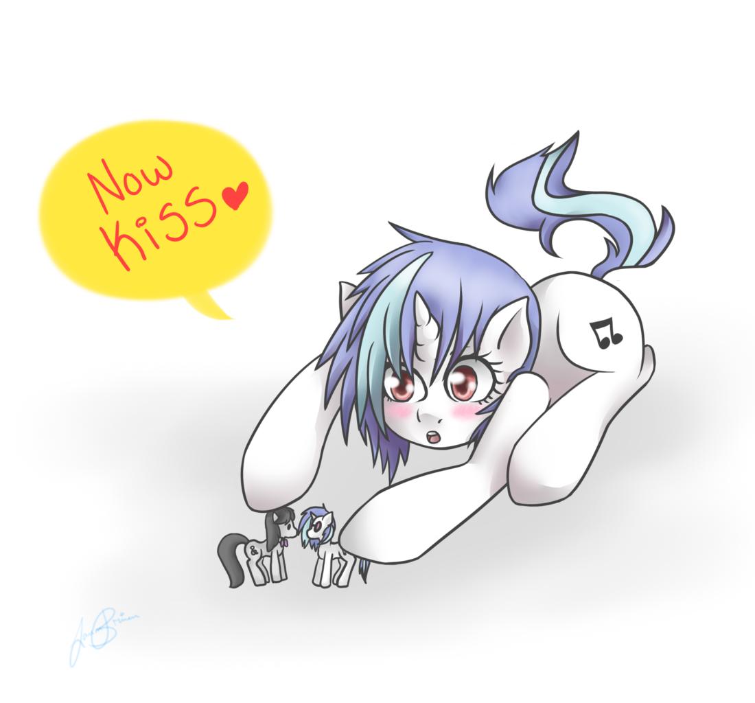 98233 Safe Artistsorenbrian Dj Pon 3 Octavia Melody Vinyl Scratch Now Kiss Derpibooru