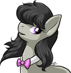 Size: 531x547 | Tagged: safe, artist:fizzy-dog, octavia melody, earth pony, pony, g4, alternate hairstyle, bowtie, female, mare, simple background, solo, transparent background