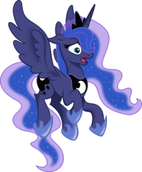 Size: 8200x9886 | Tagged: safe, artist:kp-shadowsquirrel, artist:mysteriouskaos, princess luna, alicorn, pony, g4, absurd resolution, female, flying, mare, simple background, solo, startled, transparent background