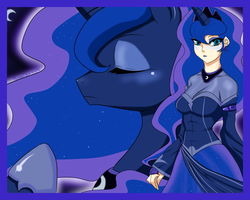 Size: 1800x1440 | Tagged: safe, artist:ninja-8004, princess luna, human, g4, breasts, busty princess luna, female, horn, horned humanization, humanized