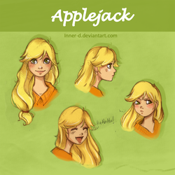 Size: 1170x1170 | Tagged: safe, artist:innerd, applejack, human, g4, humanized