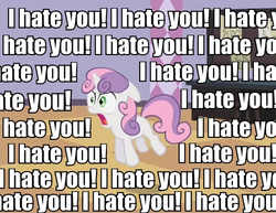 Size: 521x402 | Tagged: safe, sweetie belle, g4, angry, hate, image macro