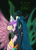 Size: 1500x2100 | Tagged: dead source, safe, artist:myra-avalon, queen chrysalis, alicorn, changeling, changeling queen, pony, g4, bust, cadance two face, character to character, crown, disappearing clothes, disguise, disguised changeling, duality, fake cadance, fangs, female, floral head wreath, flower, flower in hair, glowing horn, horn, jewelry, magic, mare, mid-transformation, portrait, regalia, shapeshifting, simple background, solo, spread wings, teeth, text, transformation, wings