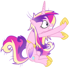 Size: 10000x9584 | Tagged: source needed, useless source url, safe, artist:dentist73548, princess cadance, alicorn, pony, a canterlot wedding, g4, absurd resolution, female, folded wings, hoof shoes, mare, messy mane, messy tail, simple background, solo, tail, transparent background, vector, wings