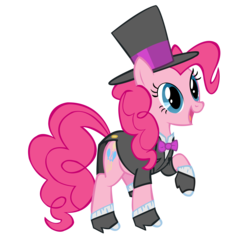 Size: 5000x5000 | Tagged: safe, artist:star-burn, pinkie pie, g4, absurd resolution, clothes, simple background, spats, transparent background, tuxedo, vector