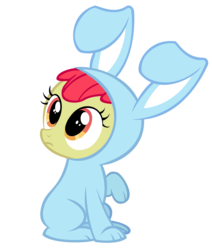 Size: 5000x5895 | Tagged: safe, artist:linksfanponies, apple bloom, g4, absurd resolution, bunny bloom, bunny costume, clothes, simple background, transparent background, vector