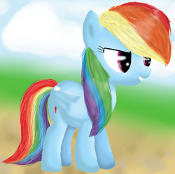 Size: 570x568 | Tagged: safe, artist:tragecaster, rainbow dash, pegasus, pony, g4, cute, dashabetes, female, solo