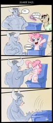 Size: 567x1300 | Tagged: safe, artist:neroscottkennedy, iron will, pinkie pie, g4, comic, parody