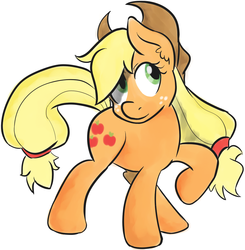 Size: 1139x1161 | Tagged: safe, artist:sweethd, applejack, earth pony, pony, g4, colored, female, mare, raised hoof, solo