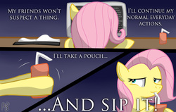 Size: 3850x2450 | Tagged: safe, artist:darkpengi, fluttershy, fanfic:sweet apple massacre, g4, comic, death note, fanfic, fanfic art, high res, juice box, meme, parody