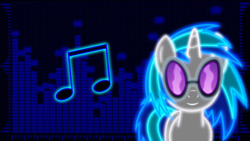 Size: 1920x1080 | Tagged: safe, artist:zantyarz, dj pon-3, neon lights, rising star, vinyl scratch, pony, unicorn, g4, female, neon, solo, wallpaper