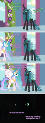 Size: 2112x5748 | Tagged: safe, artist:keta97, princess celestia, queen chrysalis, alicorn, changeling, changeling queen, pony, a canterlot wedding, g4, my little pony: friendship is magic, comic, female