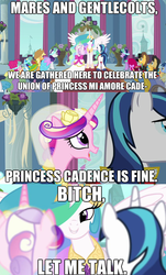 Size: 500x830 | Tagged: safe, princess cadance, princess celestia, shining armor, g4, comic, image macro, wedding