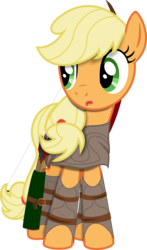 Size: 4110x6999 | Tagged: safe, artist:lightningtumble, applejack, g4, absurd resolution, archer, lord of the rings, ranger, simple background, transparent background, vector