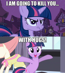 Size: 625x700 | Tagged: safe, twilight sparkle, g4, sweet and elite, bronybait, hug, image macro