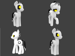 Size: 1600x1200 | Tagged: dead source, safe, artist:roxenmage, 3d, glados, ponified, portal (valve)