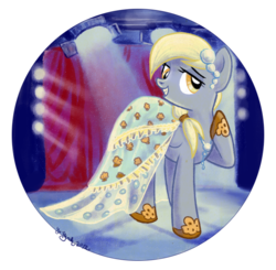 Size: 723x708 | Tagged: safe, artist:yulyeen, derpy hooves, pegasus, pony, g4, clothes, dress, female, mare, solo, stage