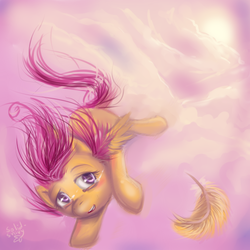 Size: 590x590 | Tagged: safe, artist:php154, scootaloo, pegasus, pony, g4, crying, falling, female, filly, foal, solo