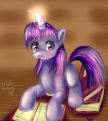 Size: 459x512 | Tagged: safe, artist:php154, twilight sparkle, pony, unicorn, g4, book, female, mare, solo, unicorn twilight