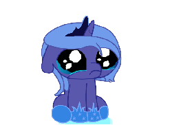 Size: 556x405 | Tagged: safe, artist:keanno, princess luna, pony, g4, animated, crying, emotional warfare, female, filly, foal, sad, simple background, solo, woona