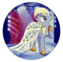 Size: 723x708 | Tagged: safe, alternate version, artist:yulyeen, derpy hooves, pegasus, pony, g4, beautiful, clothes, dress, fancy, fancy dress, female, mare, solo, sparkly, stage